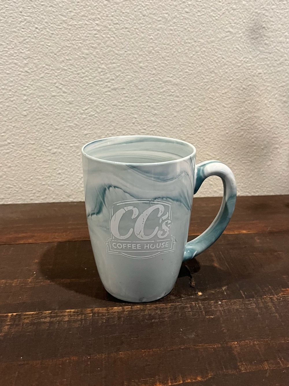 Blue marble coffee mug